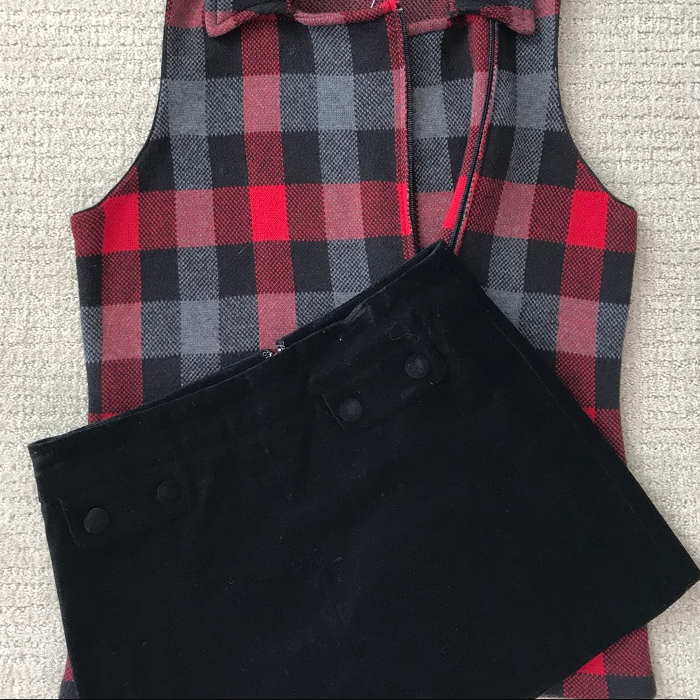Behnaz Sarafpour Black Velvet Mini Skirt